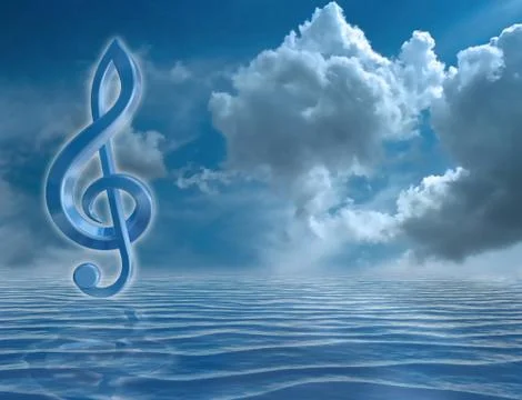 Blue treble clef Stock Illustration