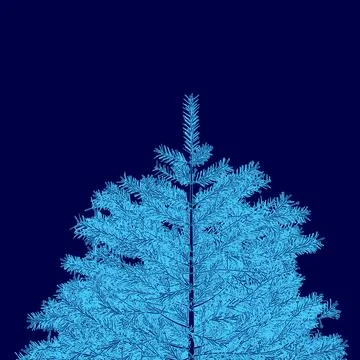 Blue tree with a blue trunk and blue leaves. The tree is the only thing visible Stock Illustration
