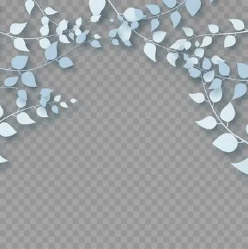 Blue tree branches on transparent background. Vector Stock Illustration