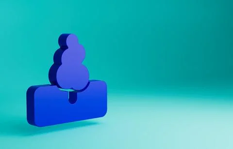 Blue Tree icon isolated on blue background. Forest symbol. Minimalism concept Stock-Illustration