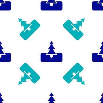 Blue Tree icon isolated seamless pattern on white background. Forest symbol 스톡 일러스트