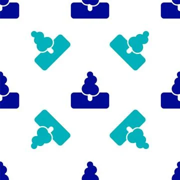 Blue Tree icon isolated seamless pattern on white background. Forest symbol Stock Illustration
