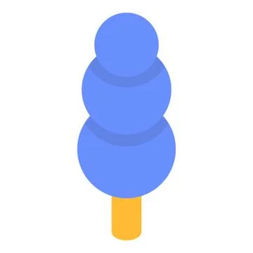 Blue tree icon, isometric style 스톡 일러스트