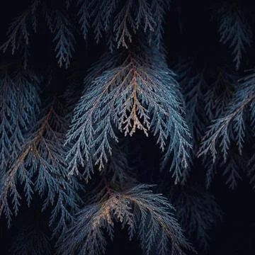 The  blue trees branches Stock Photos