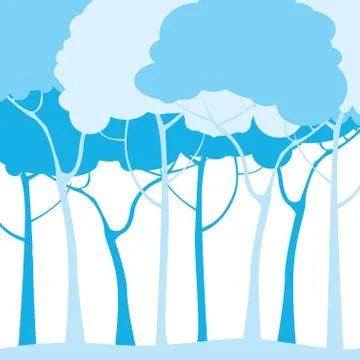 Blue trees Illustrazione stock