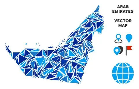 Blue Triangle Arab Emirates Map イラスト素材