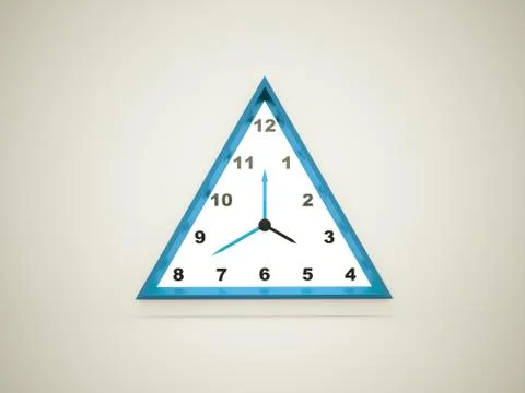 Blue triangle clock rendered Stock Illustration