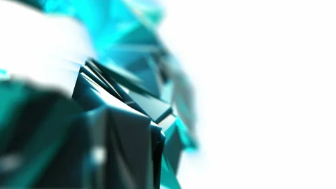 Blue triangle geometric object flying on white background. Seamless loop animati Video stock 93435453