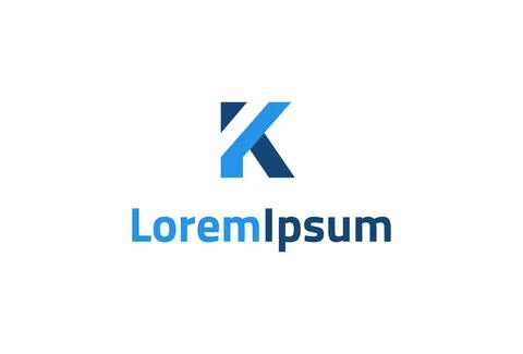 Blue Triangle Initial Letter K App Logo Icon Design	 Stock Illustration