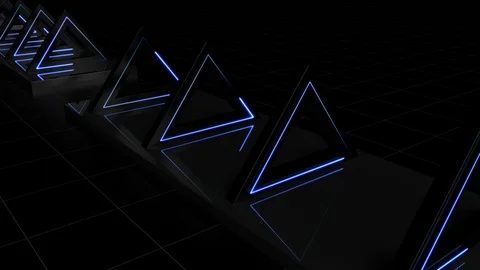 Blue Triangle Loop Abstract Futuristic Background Hallway Stock Footage 108576847