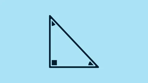Blue Triangle math icon isolated on blue background. 4K Video motion graphic Stock Footage 231482097