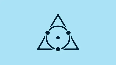 Blue Triangle math icon isolated on blue background. 4K Video motion graphic Stock Footage 231482206