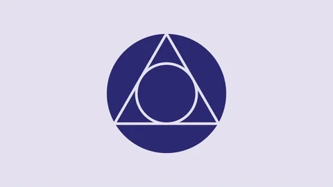 Blue Triangle math icon isolated on purple background. 4K Video motion graphic Stock Footage 232835657