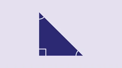 Blue Triangle math icon isolated on purple background. 4K Video motion graphic Stock Footage 232835831