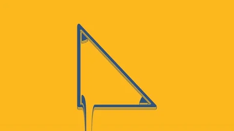 Blue Triangle math icon isolated on orange background. 4K Video motion graphic Stock Footage 234720813