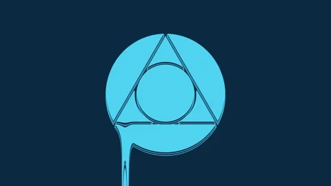 Blue Triangle math icon isolated on blue background. 4K Video motion graphic Stock Footage 235889470
