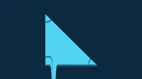 Blue Triangle math icon isolated on blue background. 4K Video motion graphic Stock Footage 235889639