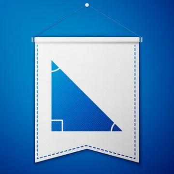 Blue Triangle math icon isolated on blue background. White pennant template Stock Illustration