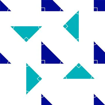 Blue Triangle math icon isolated seamless pattern on white background. Vector Stock Illustration