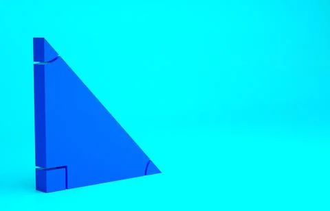 Blue Triangle math icon isolated on blue background. Minimalism concept. 3d i Stock Illustration
