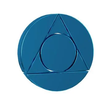 Blue Triangle math icon isolated on transparent background. Stock Illustration