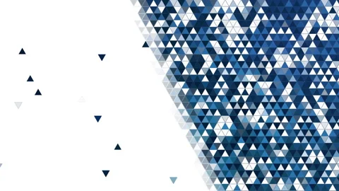 Blue triangle mosaic with gradient fade. Video stock 323199723