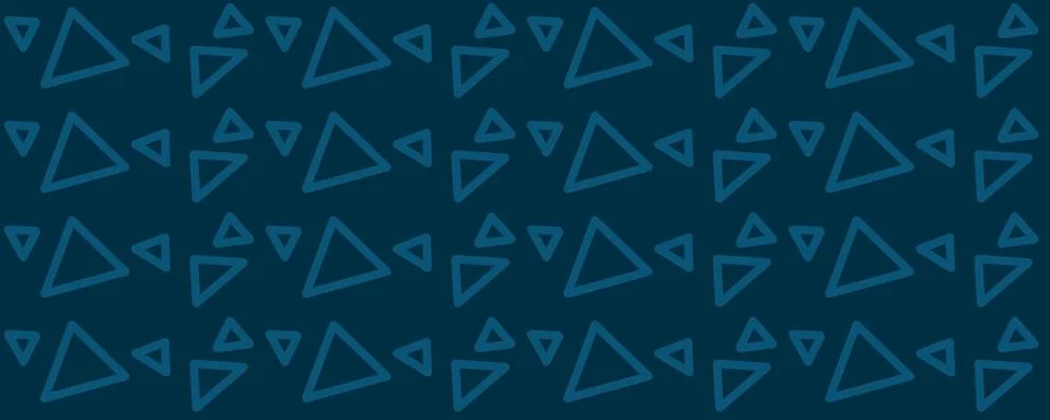 Blue Triangle Outline Pattern on Navy Background Stock Illustration