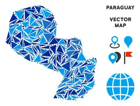 Blue Triangle Paraguay Map イラスト素材
