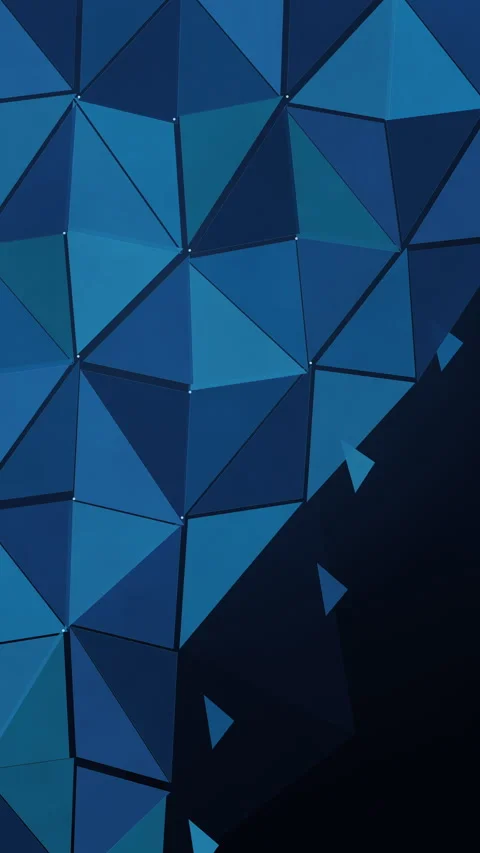 Blue triangle polygon pattern mesh motion graphic background Stockbeeldmateriaal 348326300