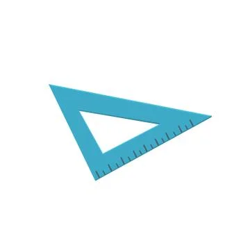 Blue triangle ruler, measuring tool cartoon vector Illustration Stock Illustration