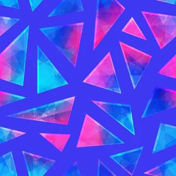 Blue triangle seamless pattern. Stock Illustration