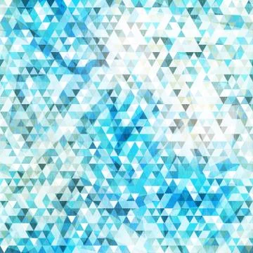 Blue triangle seamless texture with grunge effect Stock Illustration