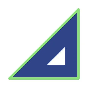 Blue Triangle Shape with White Triangle Inside Stock Illustration