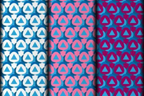 Blue triangle style pattern design template. Stock Illustration