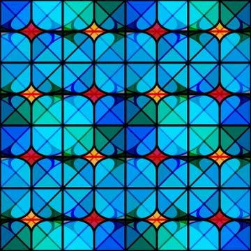 Blue triangle texture seamless pattern. mosaic background Stock Illustration