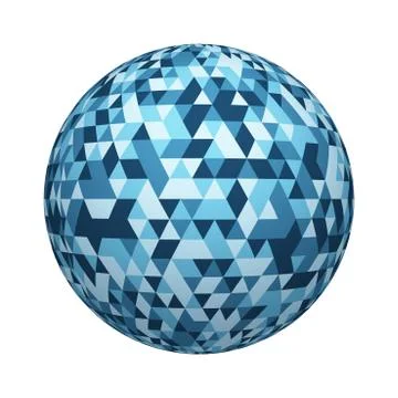 Blue triangle tiles flooring texture pattern on ball or sphere shape isolated イラスト素材