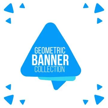 Blue triangle web banner. Design vector illustration Stock Illustration