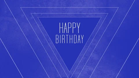 Blue triangle with white lines on dark blue background Vídeo Stock 279651638