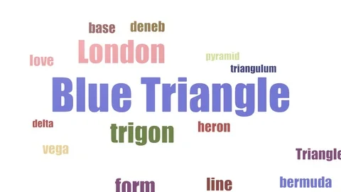 Blue Triangle Word Cloud Animated Isolated Stock Footage 107236404
