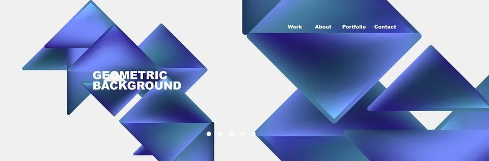 Blue triangles and rectangles form a symmetrical pattern on a white background Stock Illustration