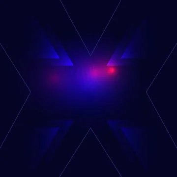 Blue triangles and red glowing seamless vector pattern. Illustrazione stock