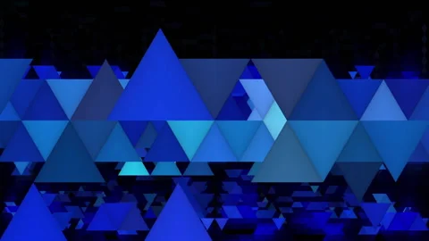 Blue triangles falling down Video stock 158149374