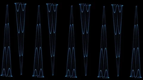 Blue triangles glitch Stock Footage 80037308