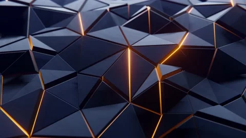 Blue triangles with orange glow 4k seamless animation Stock Footage 195841760