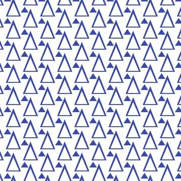 Blue triangles pattern on white background Stock Illustration
