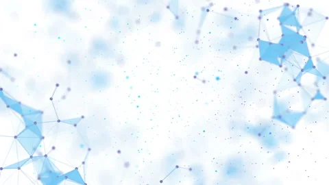Blue triangles, purple dots and lines smoothly move along the trajectory in the Stock Footage 87387954