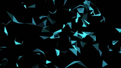 Blue triangles.Plexus structure evolving in organic motion. Abstract technology Stock Footage 95450660