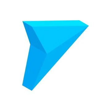 Blue triangular arrow isometric 3d icon Illustrazione stock