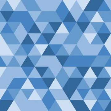 Blue triangular background. Seamless geometric pattern. Blue triangles. Low poly Stock Illustration