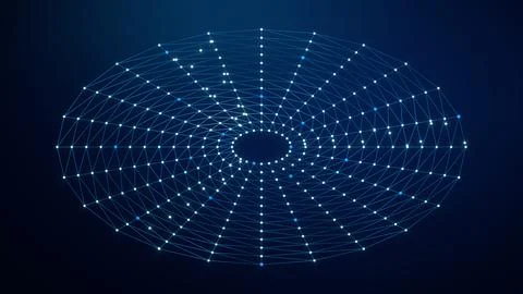 Blue Triangular Connection Tunnel Technology Background Stock-Illustration